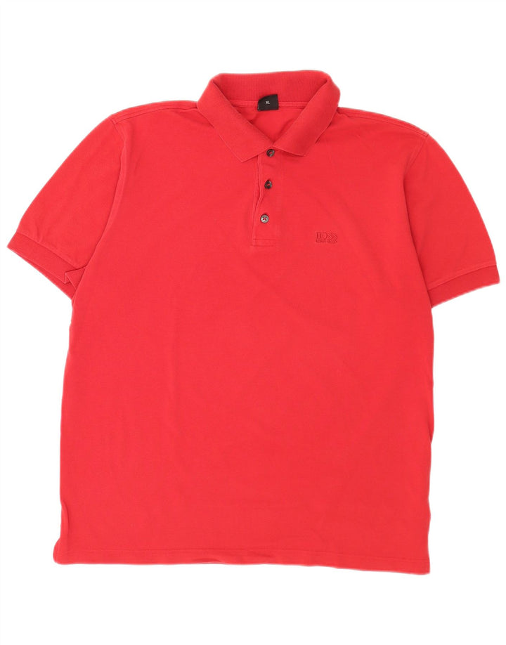Hugo Boss Mens Polo Shirt XL Red Cotton