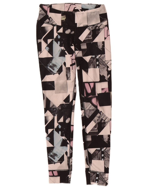 Reebok Womens Leggings UK 8/10 Small Multicoloured Geometric Polyester