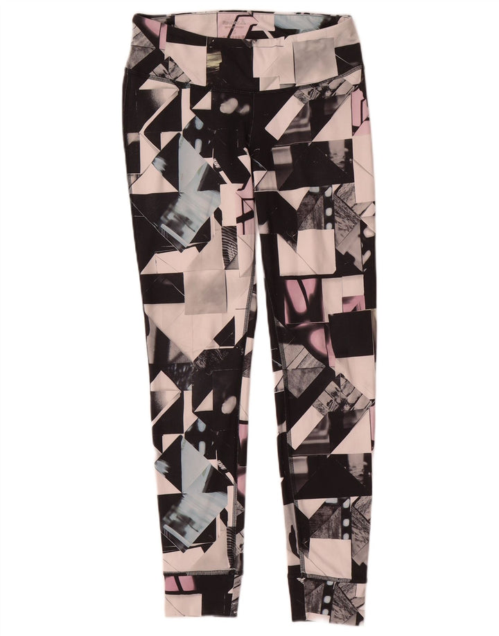 Reebok Womens Leggings UK 8/10 Small Multicoloured Geometric Polyester