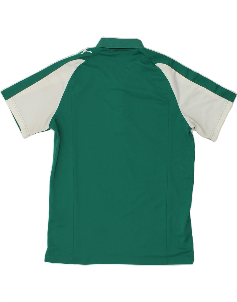 PUMA Mens Polo Shirt XL Green Colourblock | Vintage Puma | Thrift | Second-Hand Puma | Used Clothing | Messina Hembry 