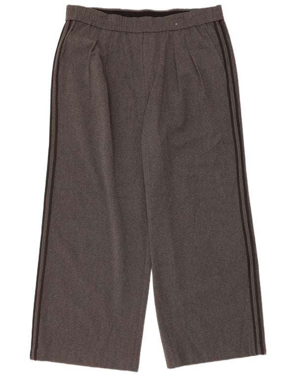 Marks & Spencer Womens Wide Leg Casual Trousers UK 18 XL W36 L28 Grey