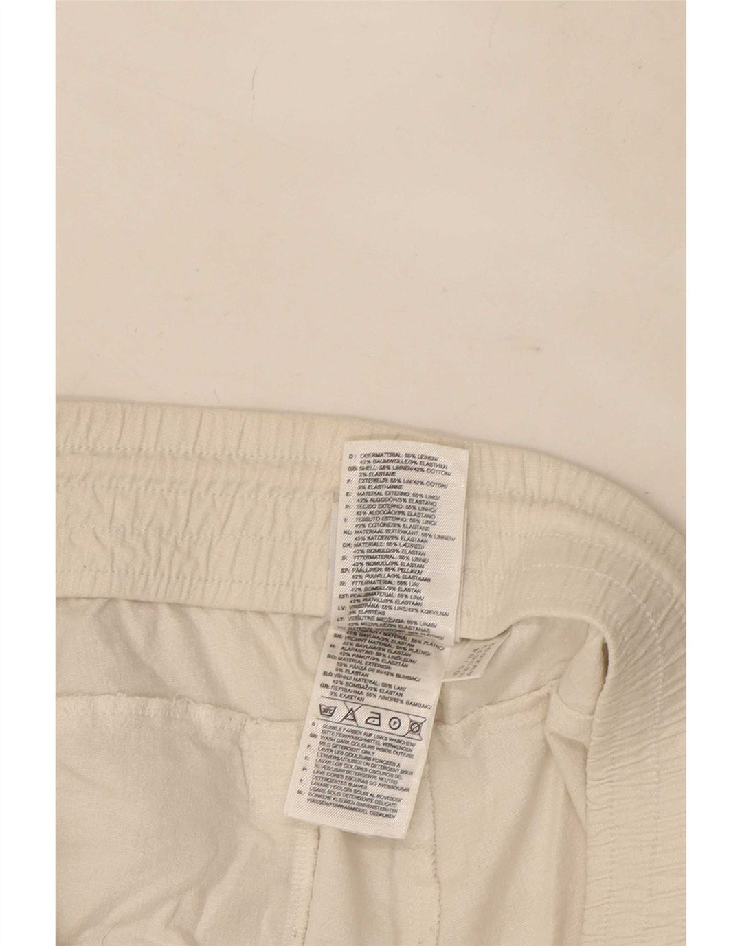 Adidas Mens Straight Casual Trousers Medium W32 L29 White Linen