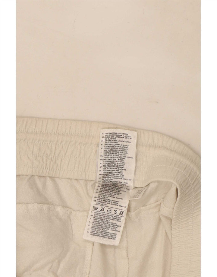 Adidas Mens Straight Casual Trousers Medium W32 L29 White Linen