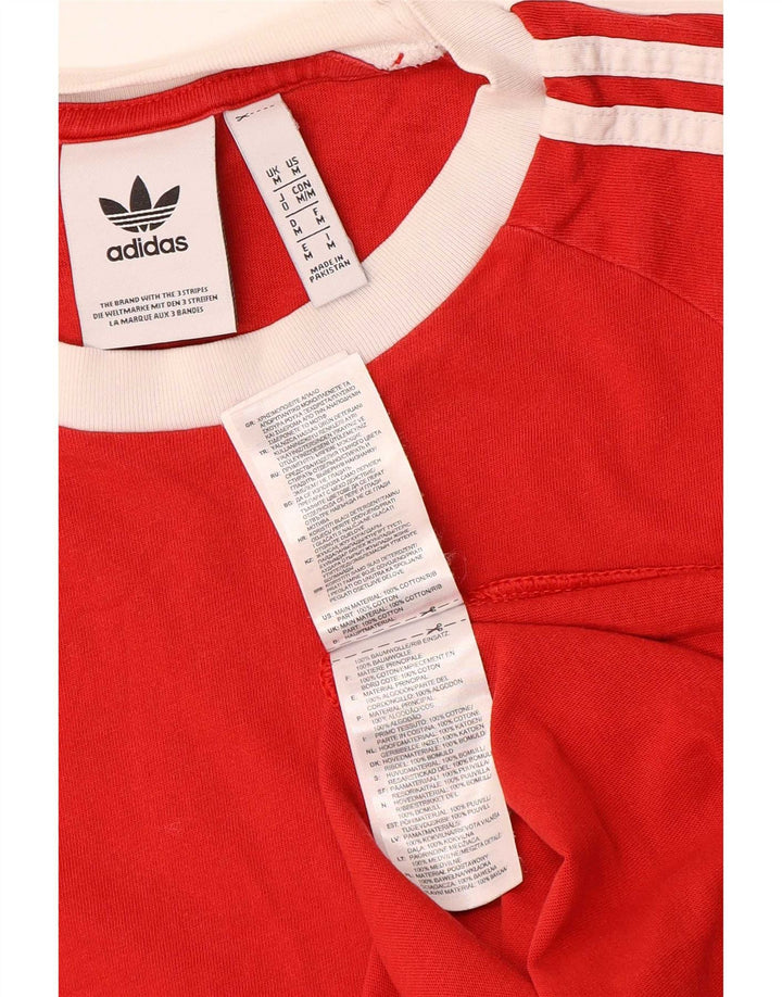Adidas Mens T-Shirt Top Medium Red Cotton