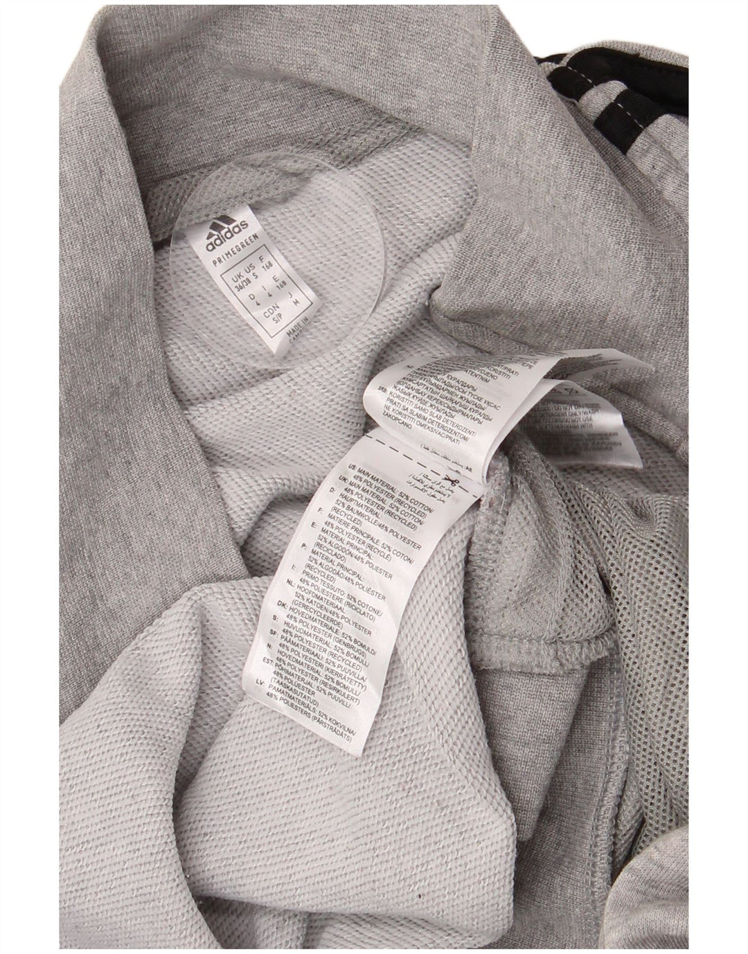 ADIDAS Mens Tracksuit Top Jacket UK 36/38 Small Grey Flecked Cotton