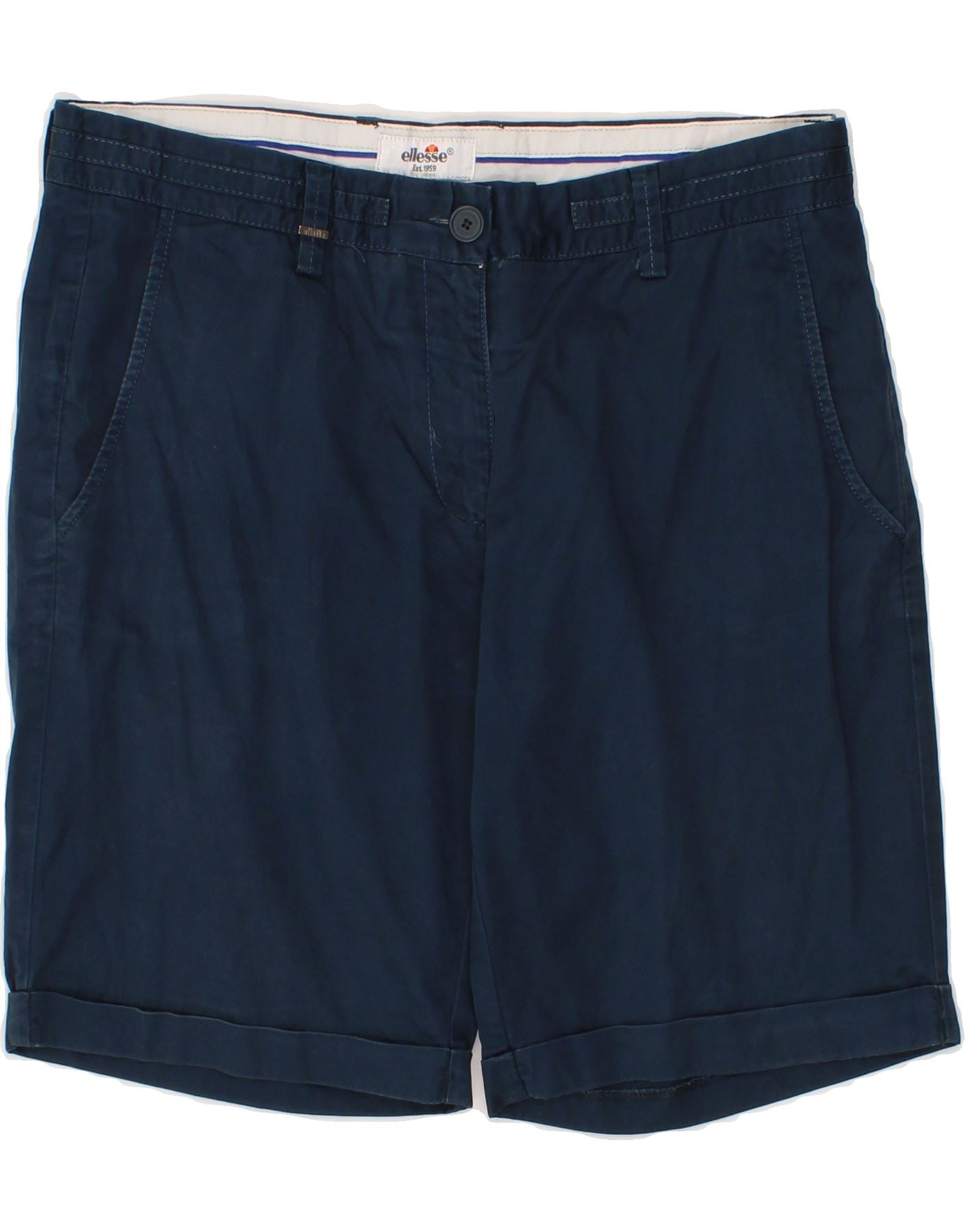 ELLESSE Womens Chino Shorts IT 44 Medium W30 Navy Blue Vintage