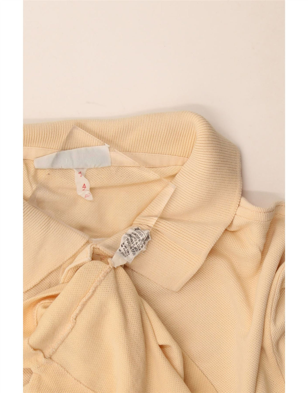 Lacoste Mens Polo Shirt Size 4 Medium Beige Cotton