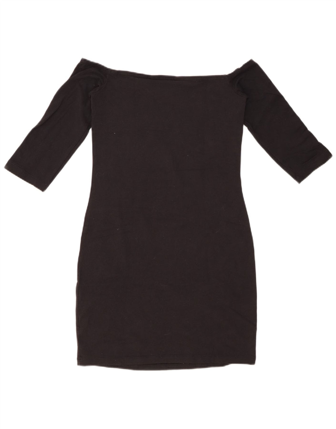 ADIDAS Womens 3/4 Sleeve Off Shoulder Dress UK 8 Small Black Cotton