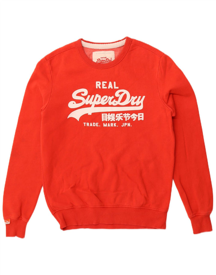 SUPERDRY Mens Graphic Sweatshirt Jumper Large Red Cotton