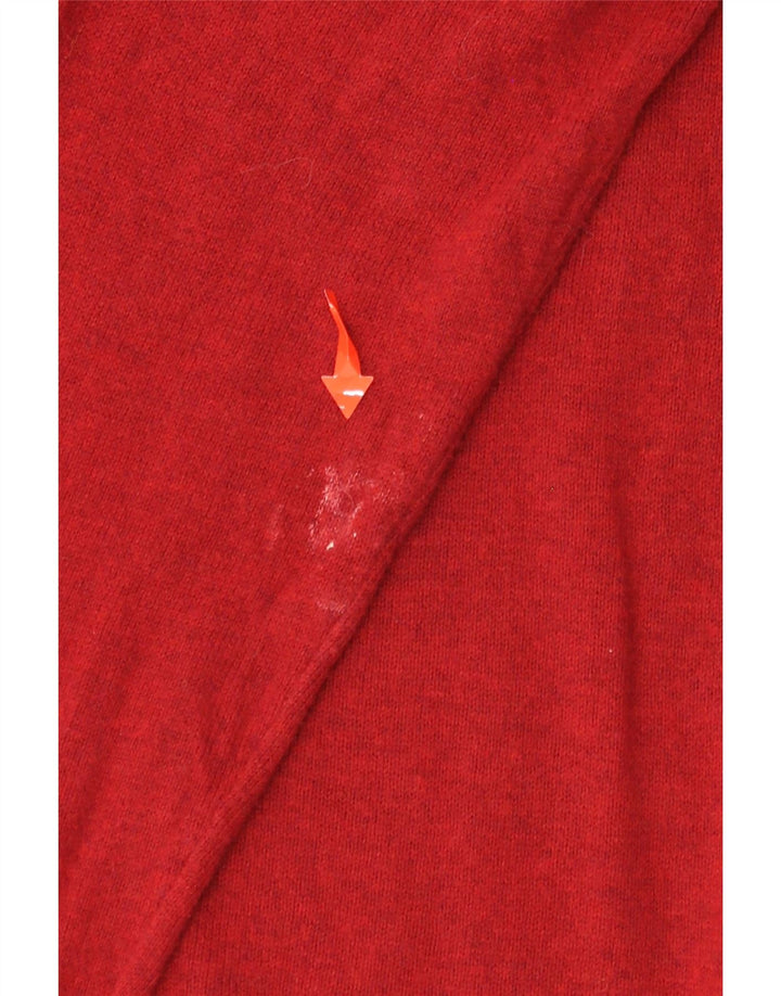 SUPERDRY Mens V-Neck Jumper Sweater Large Red Cotton