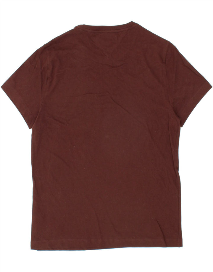 TOMMY HILFIGER Mens Graphic T-Shirt Top Medium Maroon Cotton Vintage Tommy Hilfiger and Second-Hand Tommy Hilfiger from Messina Hembry 