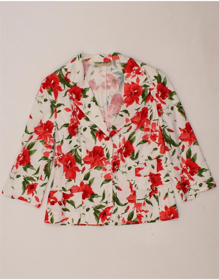 CESARE MENASCI Womens 3/4 Sleeve 2 Button Blazer Jacket IT 46 Large Red Vintage Cesare Menasci and Second-Hand Cesare Menasci from Messina Hembry 