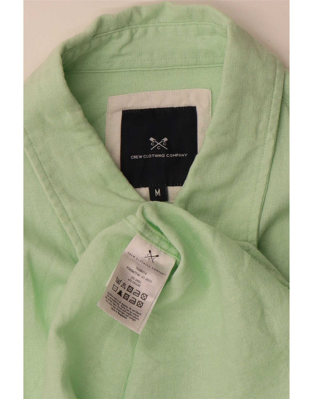 Crew Clothing Mens Shirt Medium Green Linen