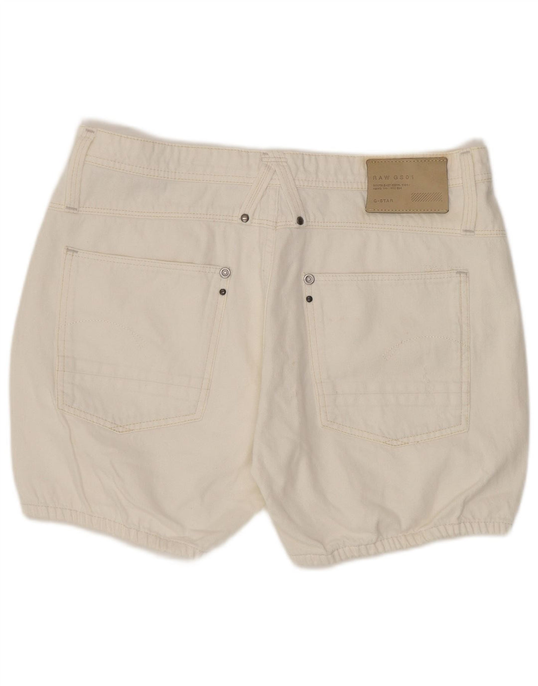 G-Star Womens Denim Shorts W27 Small White Cotton