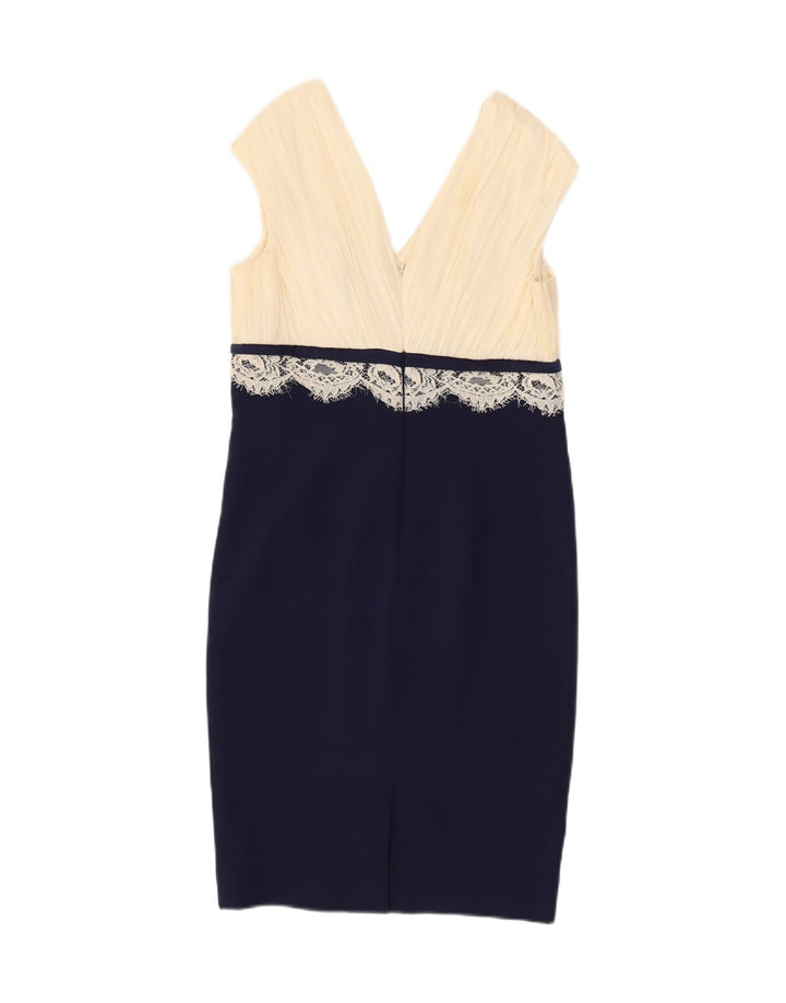 LUISA SPAGNOLI Womens Sheath Dress IT 44 Medium Navy Blue Colourblock