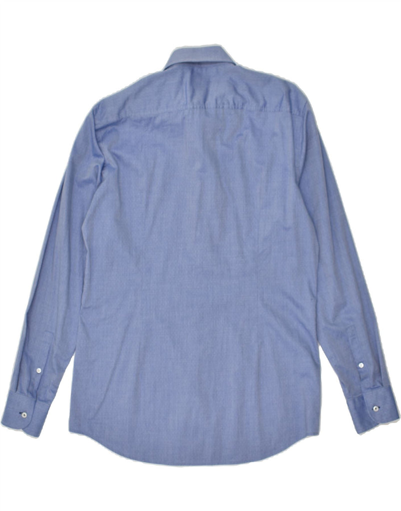 HUGO BOSS Mens Slim Fit Shirt Size 16 41 Large Blue Spotted Cotton | Vintage Hugo Boss | Thrift | Second-Hand Hugo Boss | Used Clothing | Messina Hembry 