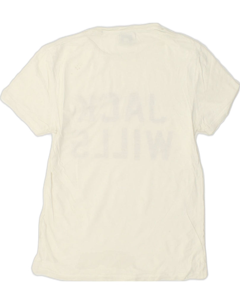 JACK WILLS Mens Graphic T-Shirt Top Small Off White Cotton | Vintage Jack Wills | Thrift | Second-Hand Jack Wills | Used Clothing | Messina Hembry 