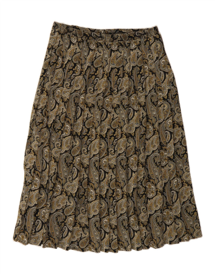 EASTEX Womens Pleated Skirt UK 12 Medium W28  Grey Paisley Polyester Vintage Eastex and Second-Hand Eastex from Messina Hembry 