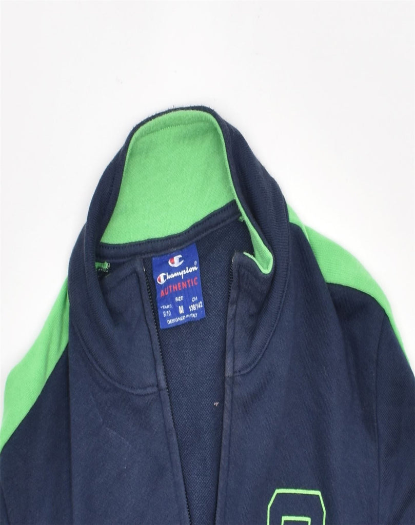 CHAMPION Boys Tracksuit Top Jacket 9-10 Years Medium Navy Blue Cotton | Vintage | Thrift | Second-Hand | Used Clothing | Messina Hembry 