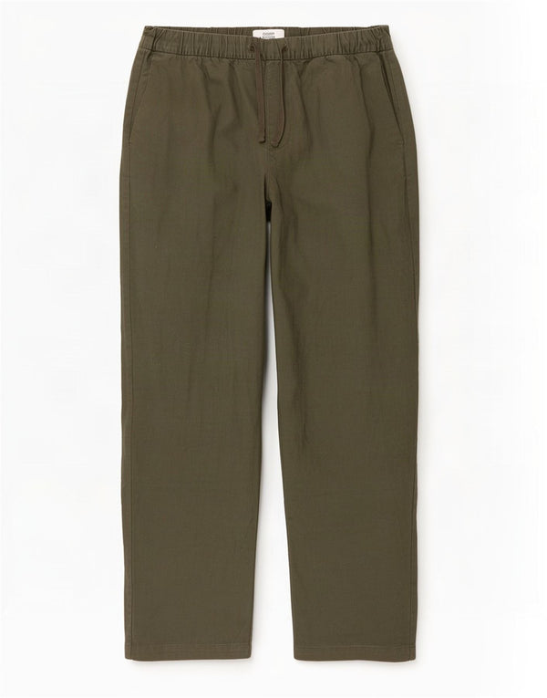Marks & Spencer Mens Loose Fit Chino Trousers Large W36 L30 Khaki Linen