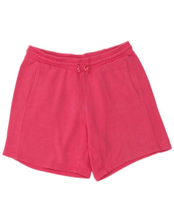 Adidas Womens Sport Shorts UK 12/14 Medium  Pink Cotton