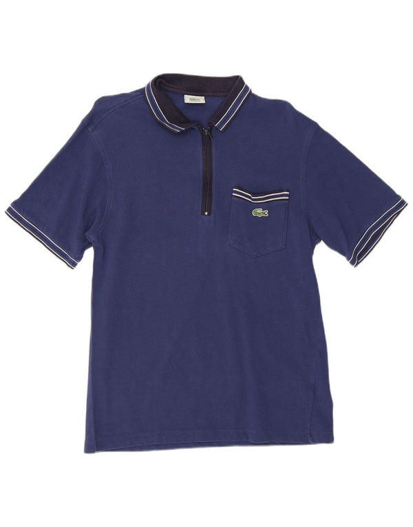 Lacoste Mens Polo Shirt Size 3 Small Blue Colourblock Cotton