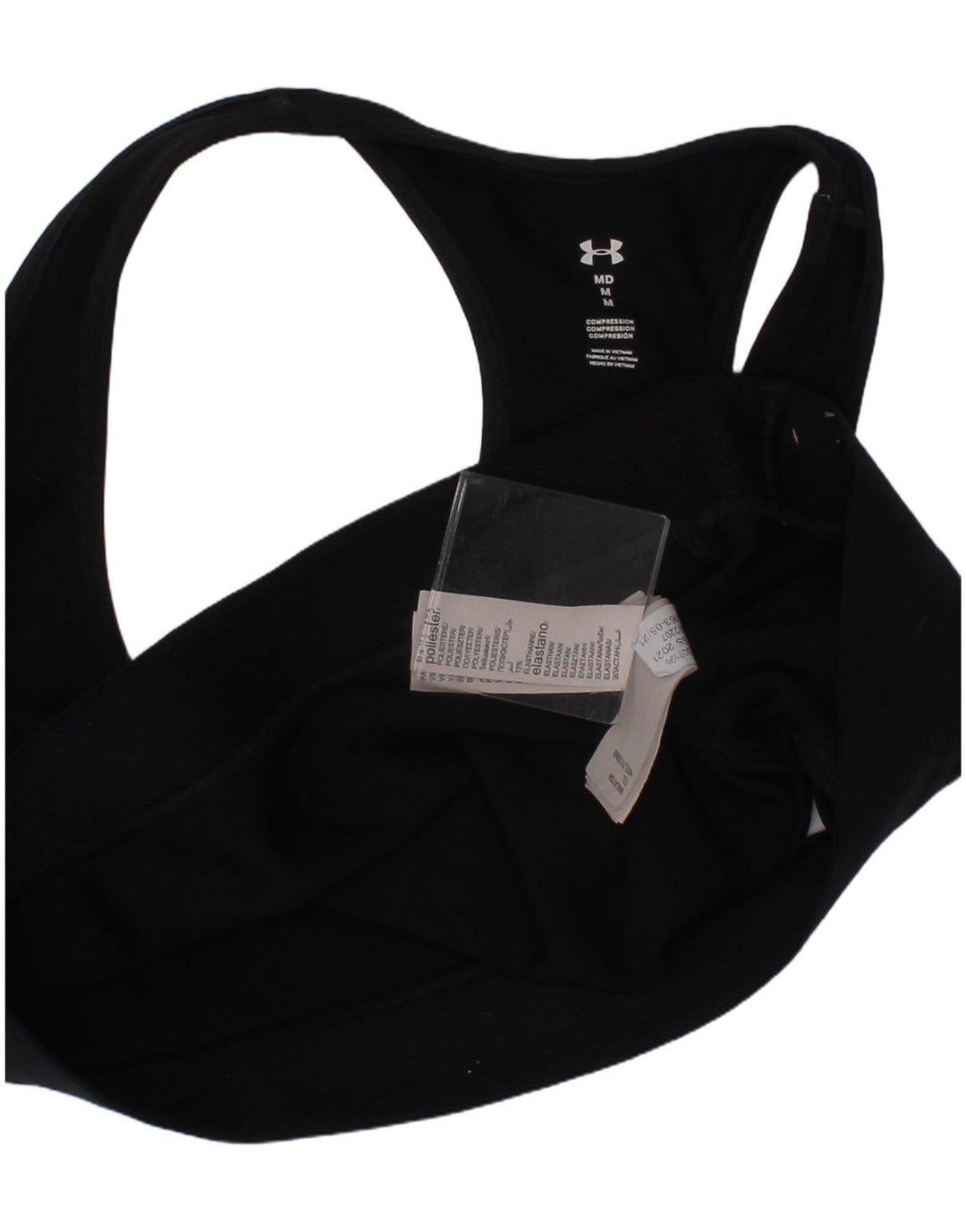 Under Armour Womens Compression Graphic Sport Bra Top Medium Black Sports