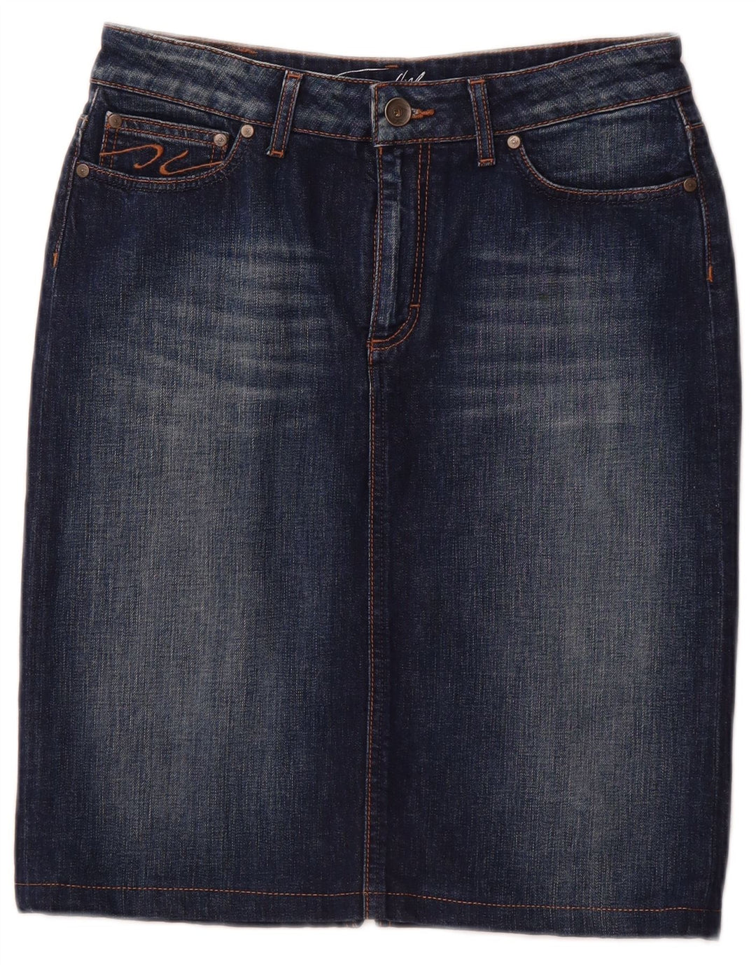 TOMMY HILFIGER Womens Denim Skirt US 10 Large W30 Navy Blue Cotton