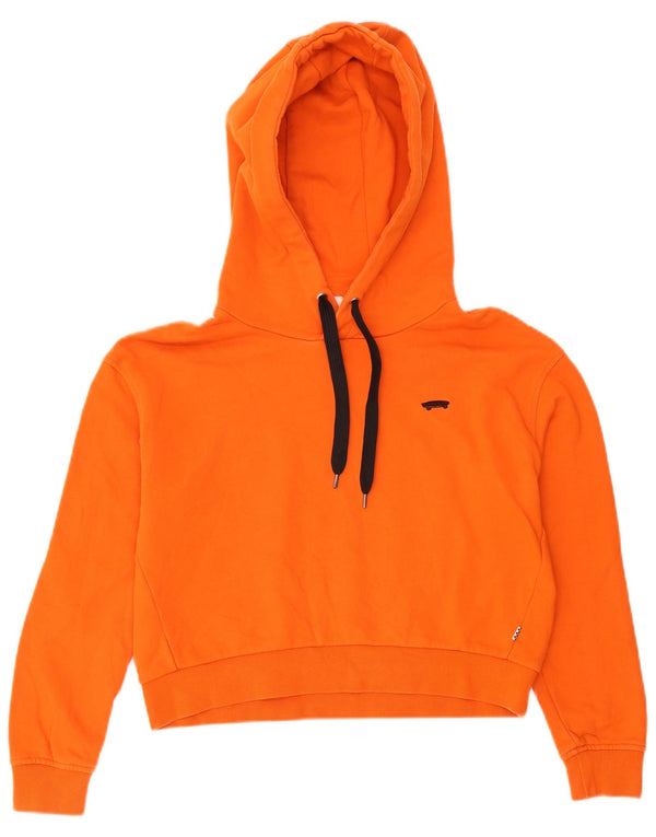 Vans Womens Crop Oversized Hoodie Jumper UK 10 Small Orange Cotton