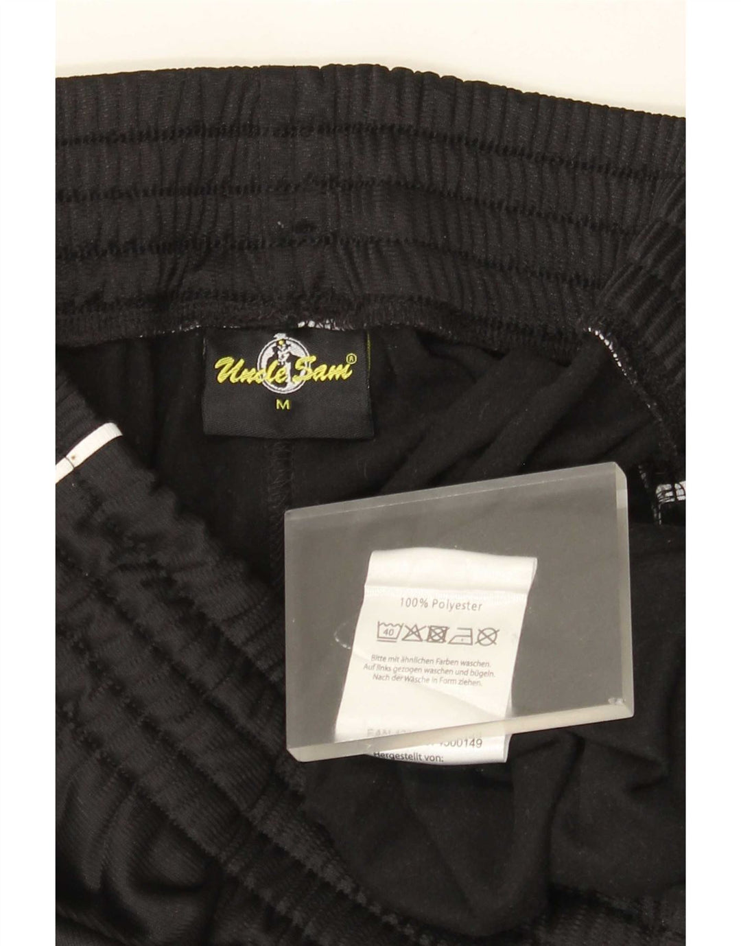 Uncle Sam Mens Graphic Tracksuit Trousers Medium Black Polyester