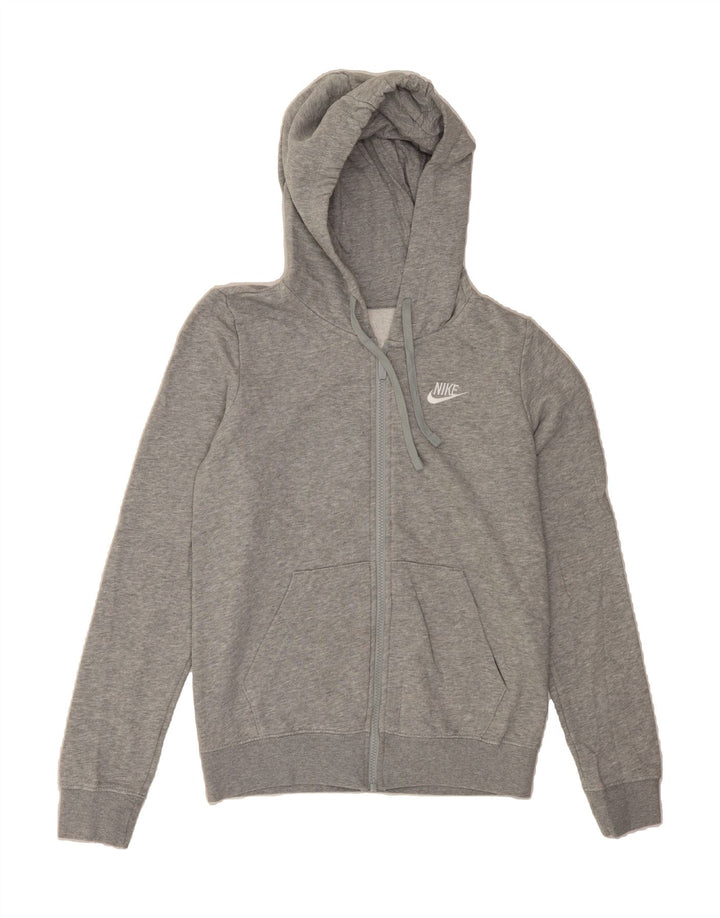 NIKE Womens Zip Hoodie Sweater UK 14 Medium Grey Vintage Nike and Second-Hand Nike from Messina Hembry 