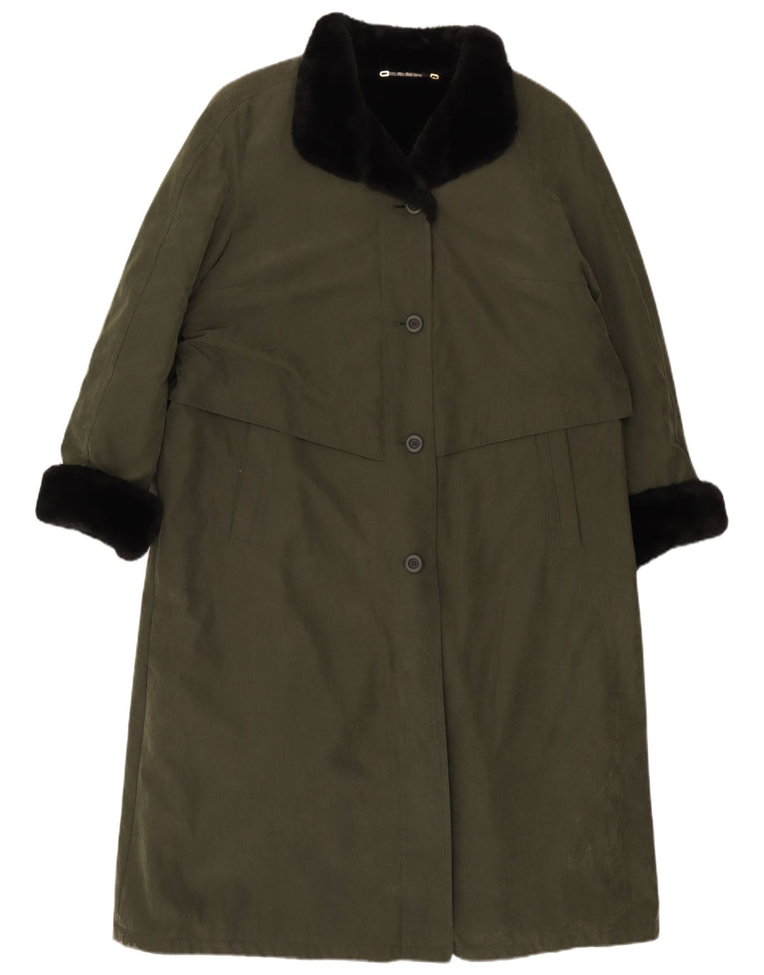 Your Sixth Sense Womens Overcoat UK 18 XL Khaki Colourblock Polyester