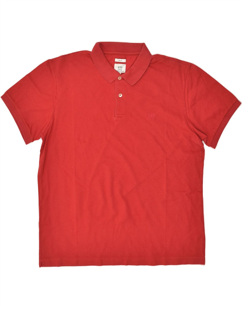 HENRY COTTONS Mens Slim Fit Polo Shirt 2XL Red Cotton | Vintage Henry Cottons | Thrift | Second-Hand Henry Cottons | Used Clothing | Messina Hembry 