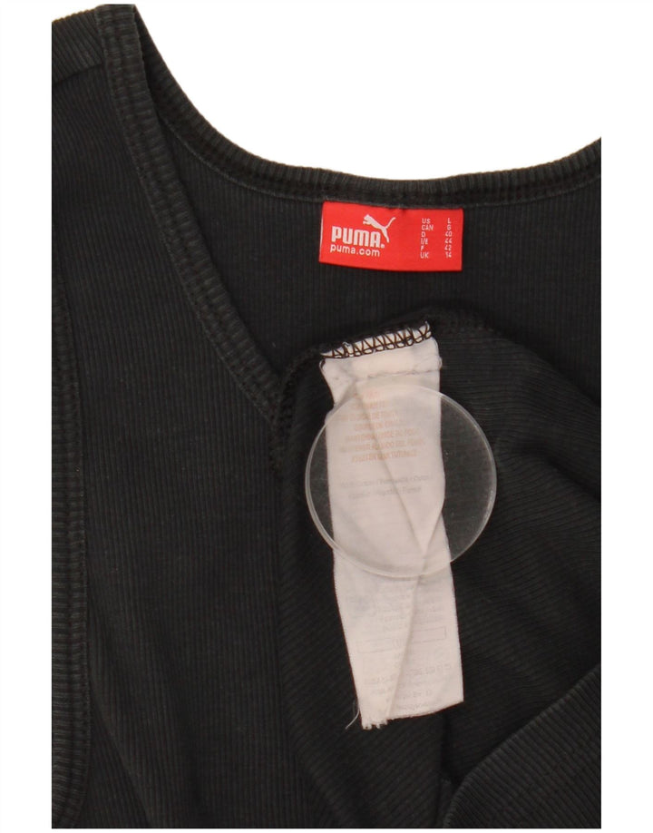Puma Womens Graphic Vest Top UK 14 Large Black Cotton