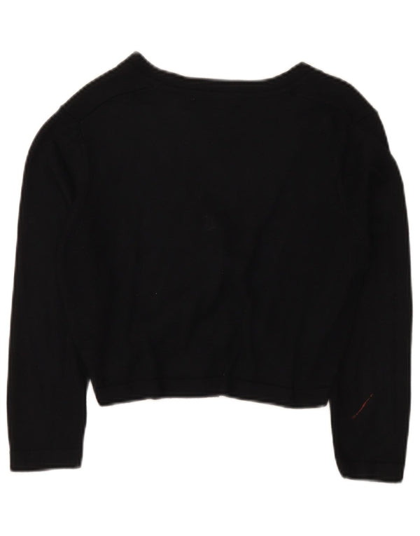 Marks & Spencer Womens Crop Cardigan Sweater UK 12 Medium Black Viscose