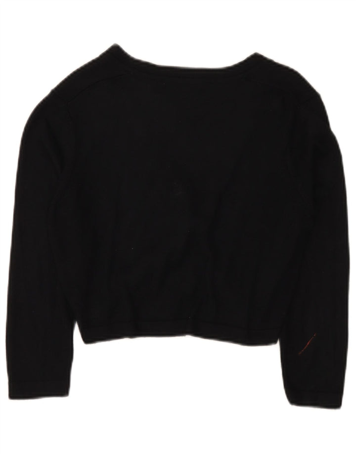 Marks & Spencer Womens Crop Cardigan Sweater UK 12 Medium Black Viscose