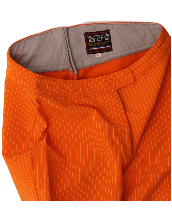 Vintage Womens Casual Trousers EU 40 Medium W28 L30 Orange Pinstripe