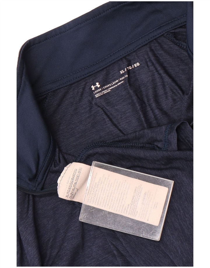 Under Armour Womens Zip Neck Pullover Tracksuit Top UK 18 XL Navy Blue