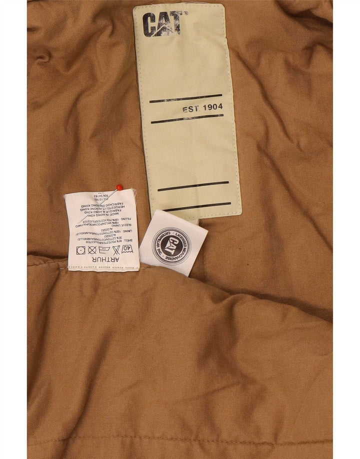 Caterpillar Mens Pea Coat UK 38 Medium Beige Polyester