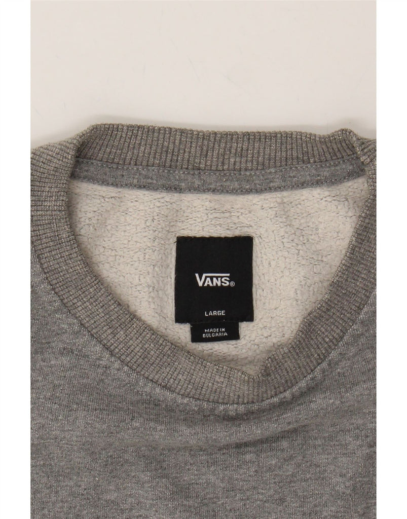 VANS Mens Graphic Sweatshirt Jumper Large Grey Cotton Vintage Vans and Second-Hand Vans from Messina Hembry 