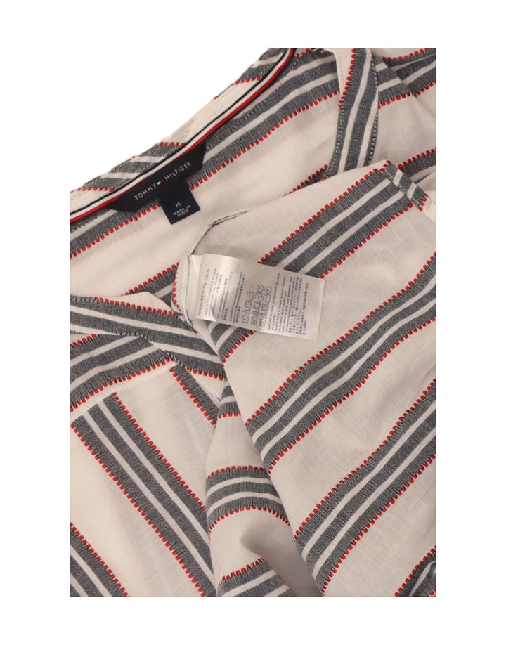 Tommy Hilfiger Womens Sleeveless Blouse Top UK 14 Medium White Striped