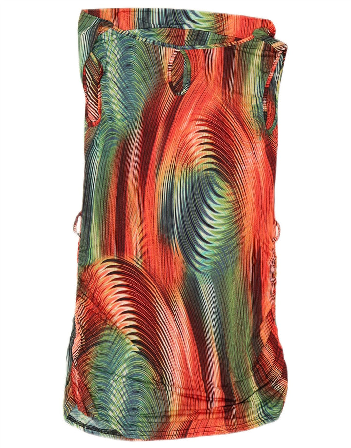 Vintage Womens Abstract Pattern Basic Dress UK 8 Small Multicoloured