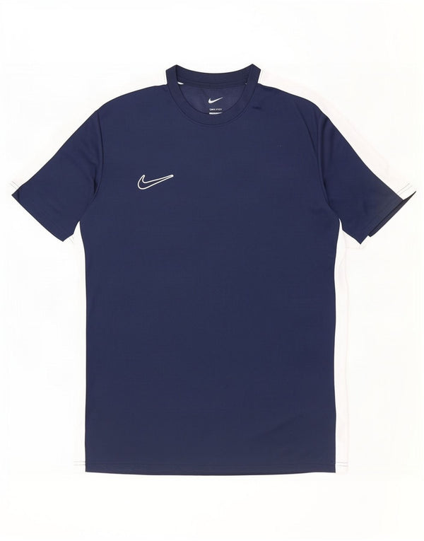 Nike Mens Dri Fit Slim T-Shirt Top XL Navy Blue Colourblock Polyester