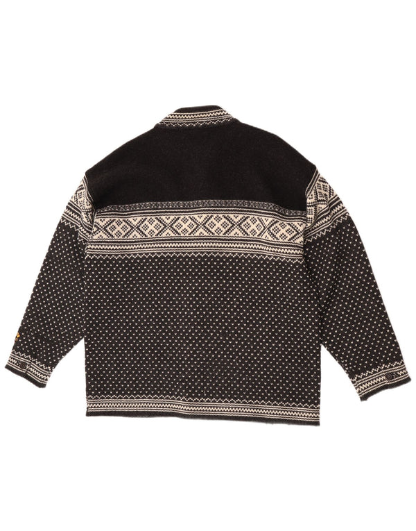 Dale of Norway Mens Cardigan Sweater Large Navy Blue Fair Isle Wool