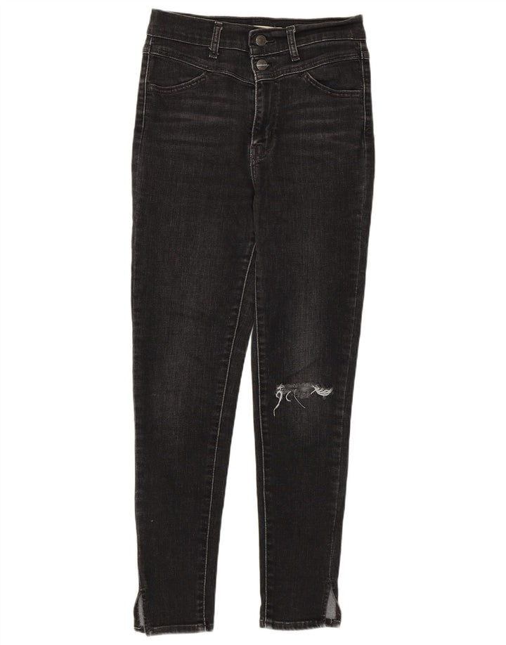 Levi's Womens Distressed Skinny Jeans W27 L27 Black Cotton