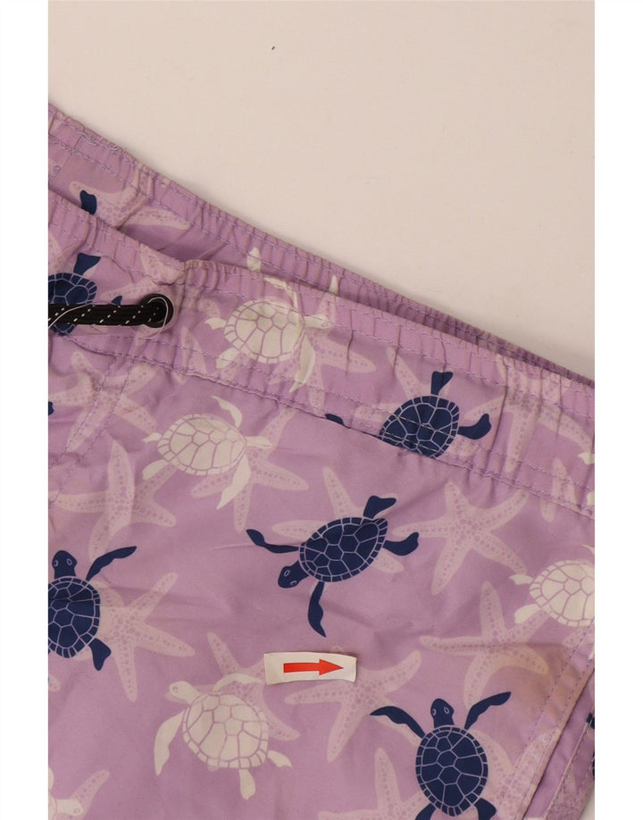 Jack & Jones Mens Graphic Swimming Shorts Small  Purple Polyester