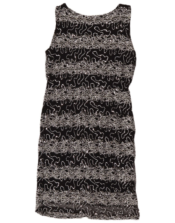 Saloos Womens Sleeveless Sequin Sheath Dress UK 18 XL Black Viscose