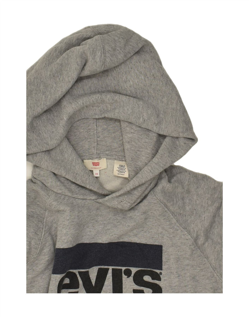 LEVI'S Mens Graphic Hoodie Jumper XS Grey Cotton Vintage Levi's and Second-Hand Levi's from Messina Hembry 