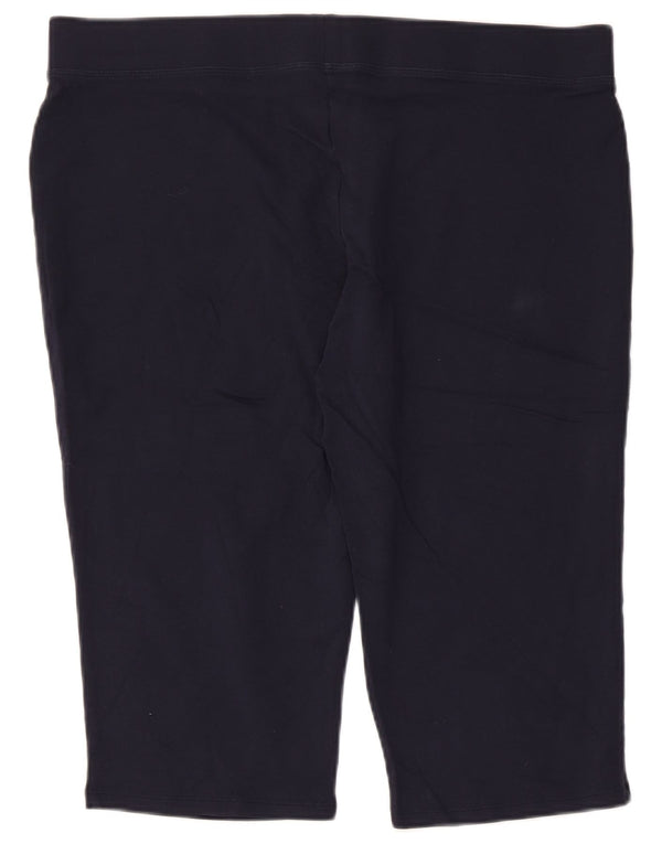 Marks & Spencer Womens Capri Leggings UK 18 XL Navy Blue Cotton