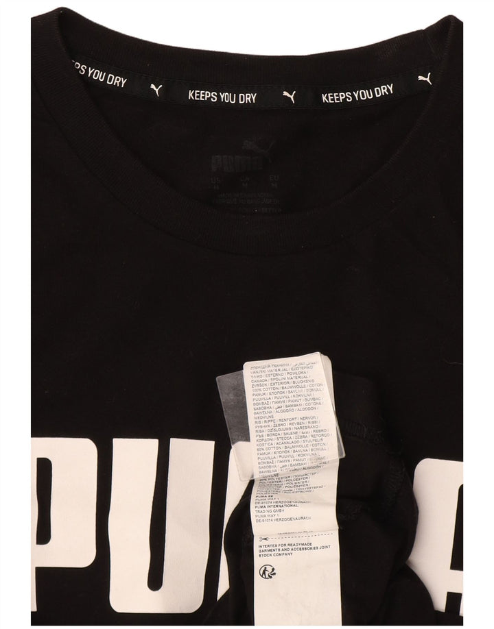 Puma Mens Graphic T-Shirt Top Medium Black Cotton